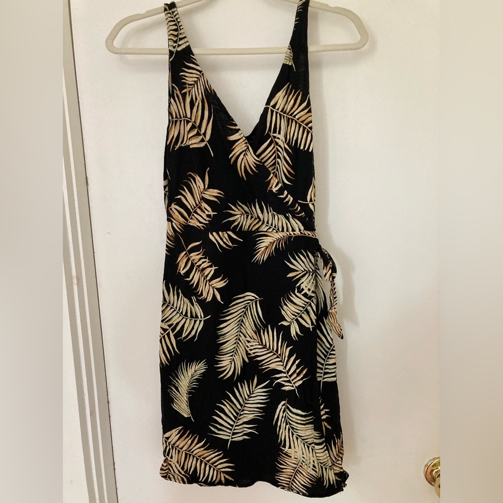Tropical vibes wrap style dress